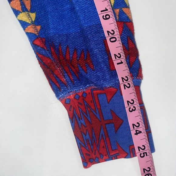 Ralph Lauren Polo Blue Red Aztec Shawl Sweater Snow Beach Stadium Size Medium - Picture 10 of 13